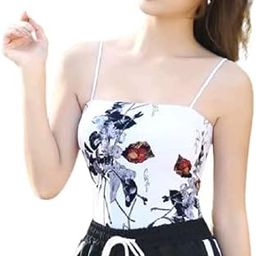 Print Pattern Crop Bralette, Spaghetti Straps, Free Size (26 to 34 Bust-Size)-image-19