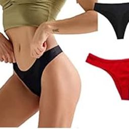Silverlake Women Cotton Comfortable Fabric Daily Use Regular Wear Mid Rise Thong Panty Pack of 2 (Black Red)-picture-37