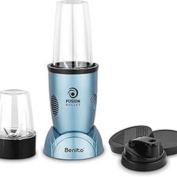 Benito FUSION Bullet 500W Nutri Mix Grinder with 2 Jars | Compact ABS Body with Premium Motor | All-in-One Mixer for Smoothies, Spice, Juices & More | Blue | 1 Years Warranty-image-51