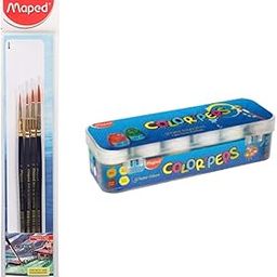 MAPED Painting Kit - 12 Shade Poster Colours +4 Wooden handle Brushes-Round|Soft & smooth textured Poster colours|Vibrant & Rich shades makespainting realistic|Soft Movement Bristles|safe&Non-Toxic-picture-14