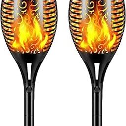 Epyz Solar Mashaal Light Outdoor Waterproof Flickering Flame Torch for Landscape Festival Decoration Lighting Garden Balcony Pathways Auto On/Off [ Pack of 2, Warm Yellow ]-image-78