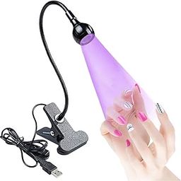 YIRCHSURE UV LED Nail Dryer for Nail Polish,Gooseneck Flash Cure Light for NailsSmall 3W LED UV Glue Ultraviolet Purple Light for Home Y-GZ01 Black 0-15