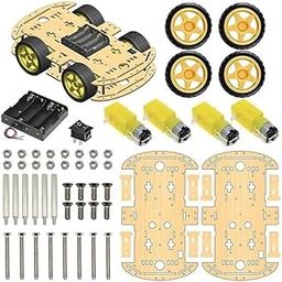 4WD Double Layer Smart Car Chassis Kit with Wooden Birch Ply Body, 65mm Wheels, BO Gear Motors, Battery Holder, Mounting Hardware and Cables for DIY Robotics and Rduino Projects-85