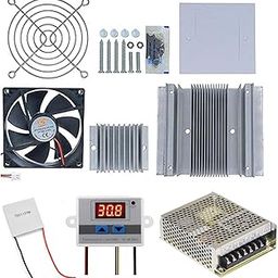 ROBOMALLS™ DIY Peltier Refrigeration Kit+ W3001 Temperature Controller+ cotton Insulation, Alu Heatsinks plates, 12v Fans, 12V 5A Smps (PACK OF 1)-17