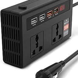 DR VAKU® VoltDrive Pro 7in1 200 Watt Car Laptop Charger Fast Charging/Power Car Inverter Portable,12V DC to 220V AC Socket Converter (2X 3Pin Plug, 3X USB, 1x 30W PD) for Laptop, Mobile & Others-30