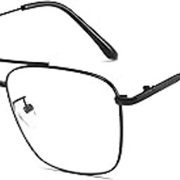 Roshfort Eyewear Zero Power Blue Cut & Antiglare Computer Square Eyeglasses | Men & Women | Medium - Pack Of 1-image-10