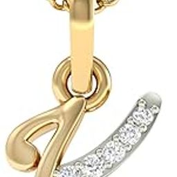 The K Letter 18KT Yellow Gold and Diamond Pendant for Women-image-2