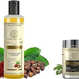 Khadi Natural Ayurvedic Black Henna Herbal Hair Colour Saffron, Tulsi & Reetha Hair Shampoo Herbal Hair Cleanser for Thick Hair Anti-Dandruff Shampoo 210ml-27