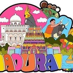 Skywalk India Souvenir Madurai Fridge Magnet (Multicolor) M-804-image-92
