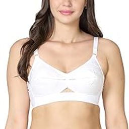 Queen U Black CLR Soft Cotton Bra for Women | Wirefree, Single Layered Seamed Cups | Adjustable Straps | Comfy Non Padded Bra 32 | Cool Grey-image-50