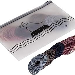 SYGA 100 Pcs Multicolor Hair Bands Hair Ties 3mm for Women Ponytail Holder for Girls Stretchable Elastic HairRing - Five Colour-image-1