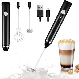 Milk Frother Hand Blender Coffee Frother Blender USB Rechargeable Electric Foam Maker Electric Coffee Beater for Cappuccino Whisker Electric Blender for Egg Hand Blende-image-10