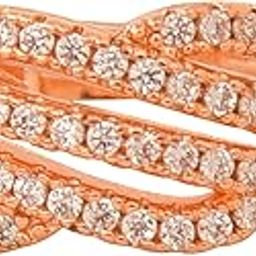 Rose Gold Plated Elegant American Diamond Studded Sparkling Adjustable Finger Ring for Women and Girls-image-14