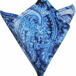 Men's Satin Printed Pocket Square (Blue, Free size)-image-78