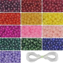 INDIKONB Glass Pearl Beads - Multicolour Round Beads for Craft and Jewelry Making (8mm, Pack of 325) - Colours as per Availability (Multicolour - Plain)-image-34