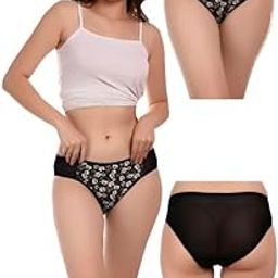 Women’s Low Rise Bikini Panty – Black Net, Transparent Mesh Sides, Seamless, Sexy & Stylish Lingerie Underwear-picture-34