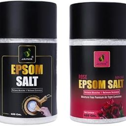 JAINIK | Epsom Salt For Muscle Relief, Relieves Aches Pain | Bath salt for Relaxation | Refreshing Body|Joint Soreness and Tired Muscles | No Color Added 450G (Pack Of 2) (Unflavour-Rose)-image-64