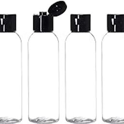 Treedots Clear Plastic Travel Bottles | 100ml, Pack of 6 (14x4 cm) | BPA-Free, Black Flip Caps | Compact, Travel-Friendly Design | Perfect for Toiletries, Sanitizers, Lotions, and Travel Essentials-35