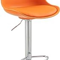 SAVYA HOME Curvy Bar Stool/Bar Chair/Bar Stool Chair for Kitchen/Bar Chairs for Home/Kitchen Chair/Revolving Chair/Sitting Stool for Living Room/Height Adjustable Chair/High Chair for Adults-Orange-8