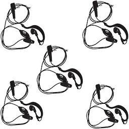 PTTEP-05 Wired Over Ear PTT Earphone with Mic 2-Pin Connector K-Type for Walkie Talkie Black, 5 Pc-29