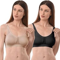 B Cup Sports Bra for Women & Girls-Seamless & Comfortable Cotton Bra Set- Perfect for Daily Workout & Active Lifestyle-Interlock & Hosiery Fabric Casual Slip-On Bra-image-26