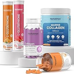 Herbal max Complete Guide to L-Glutathione, Effervescent Vitamin C, Collagen & Marine Collagen for Skin Brightening, Anti-Aging, Glowing Skin & Daily Wellness Support-image-10