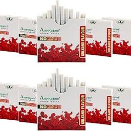 Aarogyam Herbals 100% Tobacco & Nicotine Free Cigarette for Relieve Stress & Mood Enhance Product for Smokers - (10 Sticks in Each Packet) (GULKAND FLAVOUR, Pack of 10)-picture-21