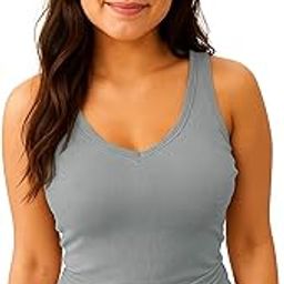 khwaish store Women's Padded V-Neck Sleeveless Warm Ribbed Thermal Tank Top – Soft Stretchable Ribbed Cotton Blend Camisole for Winter Thermal top-picture-1