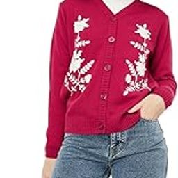 Women's Acrylic Casual V Neck Cardigan Sweater-image-46
