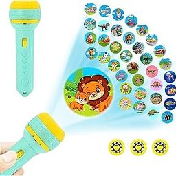 ROSEFAIR Mini 3 Slide Projector Flashlight Torch with 24 Pattern, Kids Projection Light Toy Slide Flashlight Lamp Education Learning Night Light Before Going to Bed-picture-11