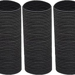 AL ZAHRA 50 Elastic Hair Bands 4 mm Hair Ties Elastics Hairbands Ponytail Holders No Metal for Women Girls Kids Men Thick Hair Black(Pack of 50)-image-3
