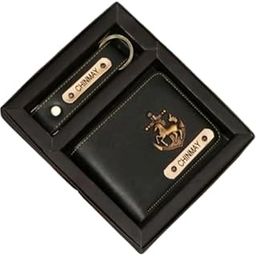 Personalized Name & Charm Leather Mens Wallet (TanBrown)| Customize Combo Corporate Office Gifts for Men Staff Employees Clients Colleagues Friend (Black)-image-45