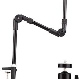 ST-01 Flexible Foldable Desk Mount Stand Metal cket with 1/4 Inch Screw Ballhead Adapter 3kg Load ty for Fill Light LED Ring Light Webcam Camera Smartphone-11