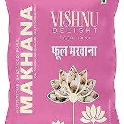 Vishnu Delight High Protein Fox Nuts (Phool Makhana) 250g Pack – Fiber-Rich, Naturally Fat-Free, Gluten-Free Healthy Snack | Antioxidant-Packed, Calcium-Rich, Zero Trans Fat & Cholesterol-image-70