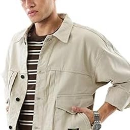 snitch Men Casual Jacket | Relaxed Fit Full Sleeve Point Collar Solid Design | 100% Cotton Twill Fabric & Durable Construction For Everyday Wear-picture-30