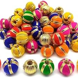 PRANSUNITA Multicolor Gota Round Balls for Art Work Diwali, Lohri, Vandanwar Wall Decoration, Handcrafted- Size- 2cm – 90-100 Pcs - GOTA Multi Balls-13