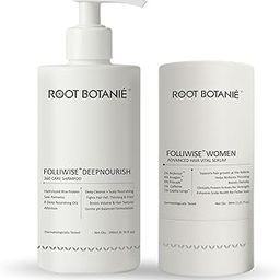 Root botanie FOLLIWISE Women Hair Vital Serum + Deep Nourish Shampoo |Hair Strength, Scalp Health & Density | With Plant Extracts, Proteins | For Postpartum, Stress, & Urban Damage | 230ml-2