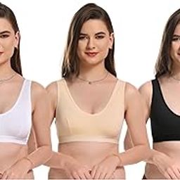 Women's Modern Stylish Comfortable Cotton Non-Padded Non-Wired Daily Workout/Gym Sport Bra Combo of 3-picture-52