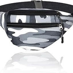 Waist Bag Pouch for Men, Women, Boys and Girls | Polyester Belt Fanny Pack | Printed Chest Bag | Gray-92