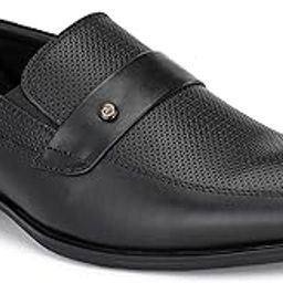 Premium Leather Slip-On Formal Shoes for Men, Stylish & Comfortable, Perfect for Office & Special Occasions, Black - 8 UK/India-image-56