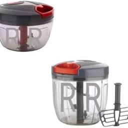 Generic Manual Food Chopper Set, 450ml and 1000ml Combo, Stainless Steel Blades with Whisker, Kitchen Vegetable and Fruit Cutter-image-37