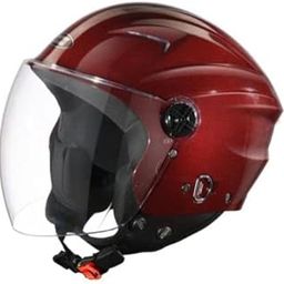 STUDDS RAY ISI Certified Open FACE Helmet for Men and Women with D - Ring Lock (Wine Red-M)-14