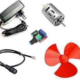 SP 385 DC Motor 12V Brush DC Motor High Speed Micro DC Motor Brushed with 3 Wing Propeller, PWM DC Motor Speed Controller and 12v Powerful Adapter DIY Kit-21