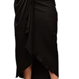 Women's Satin Wrap Skirt, Asymmetric Hem-image-5