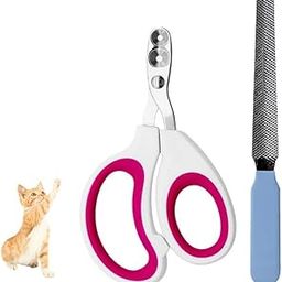 Lazy Pets Cat Nail Clipper, Dual Hole Pet Nail Cutter with Nail File, Stainless Steel-image-40