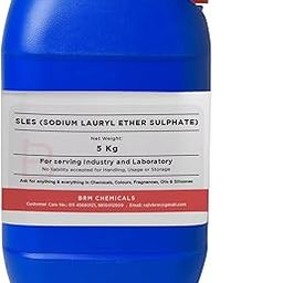 BRM Chemicals SLES Sodium Lauryl Ether Sulphate - Soap Making Supplies, Personal Care Foaming Detergent Product and Professional Surfactant Raw Material - 5 KG-image-13