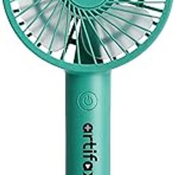 Artifax Rechargeable Handheld Fan ART-B-1 with USB Charging, Portable Compact Design with Detachable Stand and Mobile Holder, 3-Speed Settings, Ideal for Indoor and Outdoor Use (Green)-3
