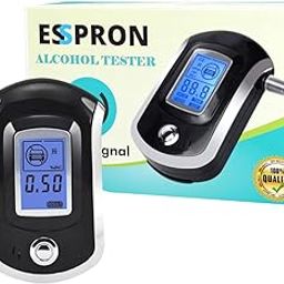 ESSPRON E-20 Professional Digital Breath Alcohol Tester | High-Precision Alcohol Breath Checker Detector | Portable Breathalyser with LCD Display & 5 Replaceable Mouthpieces | Sound Beep Alert-19