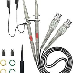 Serplex® P6100 Oscilloscope Clip Probes 100 MHz 600V DC High Sensitivity Oscilloscope Clip Probe 10: 1 and 1: 1 for DSO-TC2 / DSO-TC3 Oscilloscope Digital/Virtual/Handheld Oscilloscopes (2 Pack)-18