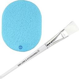 [Ear Lobe & Accessories] Combo Pack (1 Pc Transparent Handle Face Pack/Mask Applying Brush | 1 Pc Face cleaning sponge)-image-68